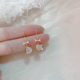 S925 sterling silver net red same style opal earrings women's new trendy earrings summer temperament all-match bow earrings