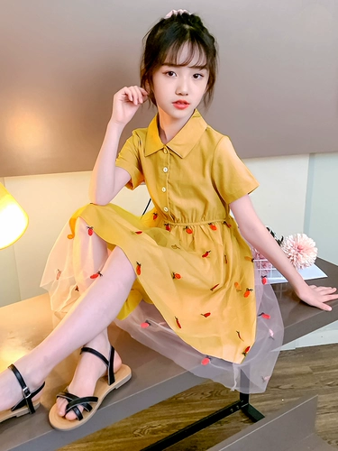 Летнее платье, юбка, летняя одежда, детский наряд маленькой принцессы, детская одежда, коллекция 2023, подходит для подростков, популярно в интернете