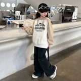 Осенняя толстовка, детский приятный телу лонгслив с капюшоном для отдыха, в западном стиле, подходит для подростков, оверсайз