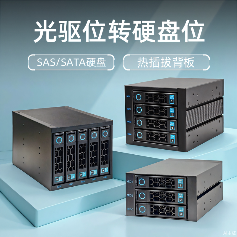 Hengyu Hot-Swappable Hard Drive Module Chassis with 3 Optical Drive Bays, Hot-Swappable Hard Drive Cage with Backplane Storage Expansion