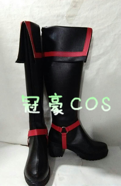 Exorcist Gray Teen (Dgm) Kanda Hallow Yalian Walker Third Generation (Black and Red Edition) Cosplay Shoes