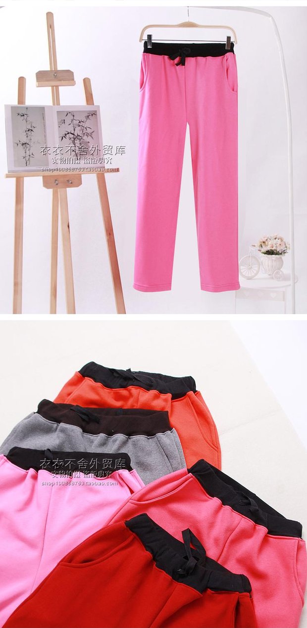 Quần nữ mùa xuân và mùa thu cashmere quần nhà dày dày ấm quần quần buổi sáng quần có kích thước lớn quần kaki nam ống đứng