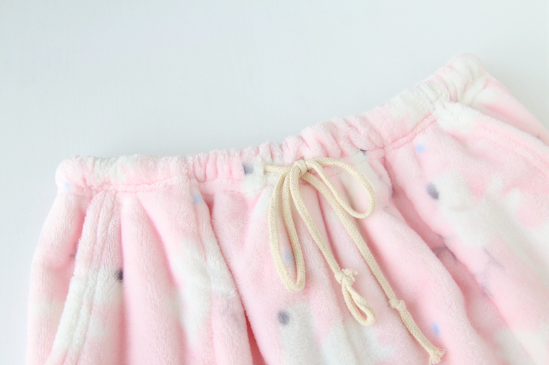Nữ flannel san hô lông cừu nhà quần nam và nữ ngủ quần mùa thu và mùa đông dày quần ấm sống hoạt hình đồ ngủ quần đũi nam