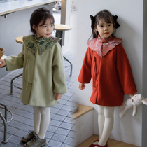 BangBang is full of girls autumn and winter Chinese style woolen coat cheongsam Hanfu red New Years greetings suit