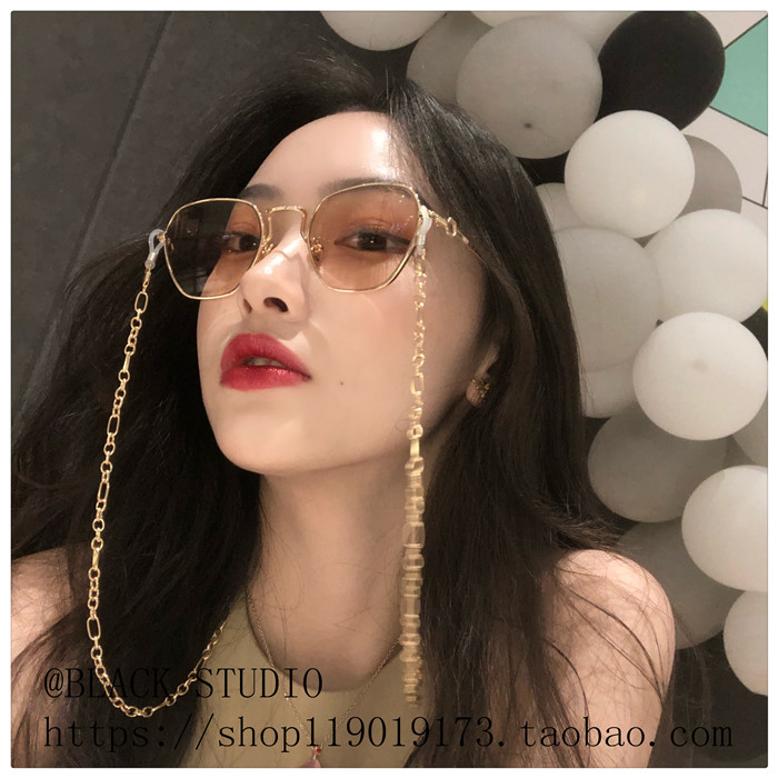 Chuỗi kính râm lớn retro phong cách punk trong gương retro lưới đỏ MONA với cùng một đoạn kính râm đường phố mát mẻ gương đẹp trai mắt kính shady