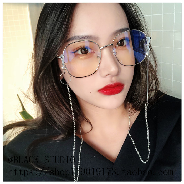 Kính râm lớn retro kính nữ mặt tròn Phiên bản Hàn Quốc của kính đeo mắt thủy tinh có thể bị cận thị - Kính khung kính gucci