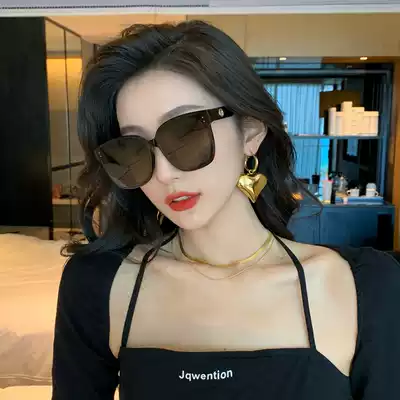 Joker black square polarized sun glasses myopia thin round face retro Korean sunglasses