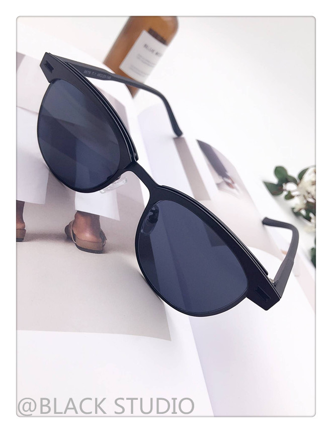 Kính râm nam cá tính Joker Nửa khung hình Kính râm phân cực Ngôi sao vuông với kính râm kính chrome hearts
