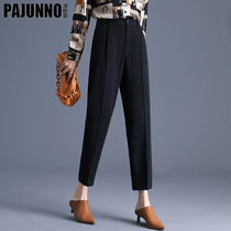 Black 90% Western Pants Women Spring 2022 New High Waist Large Code Pituality 100 Hitch Slim Fit Little Straight Smoke Pipe Pants