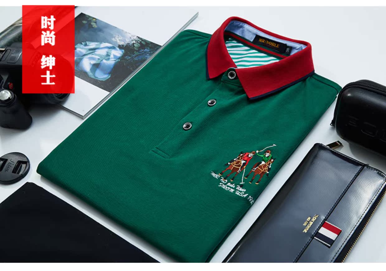 Áo sơ mi POLO mùa hè Lapel Paul Tay áo ngắn Golf Kích thước lớn Màu sắc kinh doanh Thông thường Nửa tay áo Tide áo thun nam áo polo đẹp