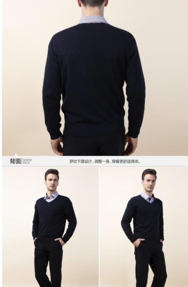 Amurs / Ai Sisi kinh doanh áo len cashmere nam áo len cashmere cao cấp trung cổ áo cổ chữ V - Áo len Cashmere áo thun dài tay nam