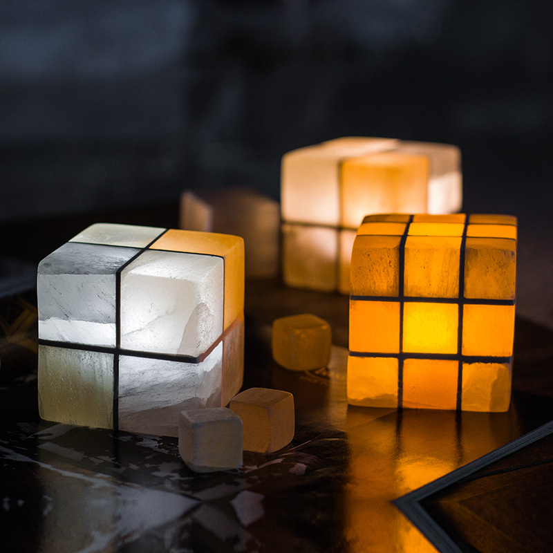 Mifan Rubik's Cube Mineral Night Light Bedroom ins Girly Romantic Birthday Gift Bedside Atmosphere Sleep Table Lamp
