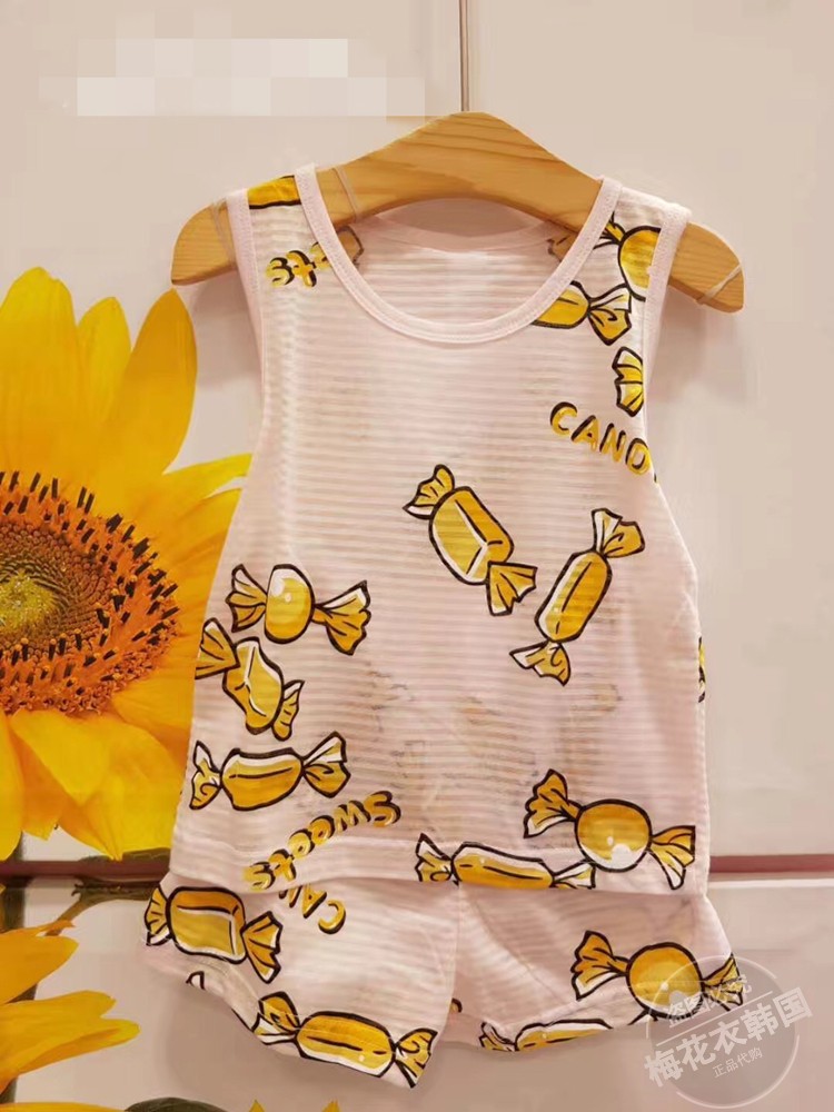 [Số lượng nhỏ của kho] 2018 Hàn Quốc chính hãng trẻ em của bộ đồ lót cotton vest quần short mùa hè phần mỏng