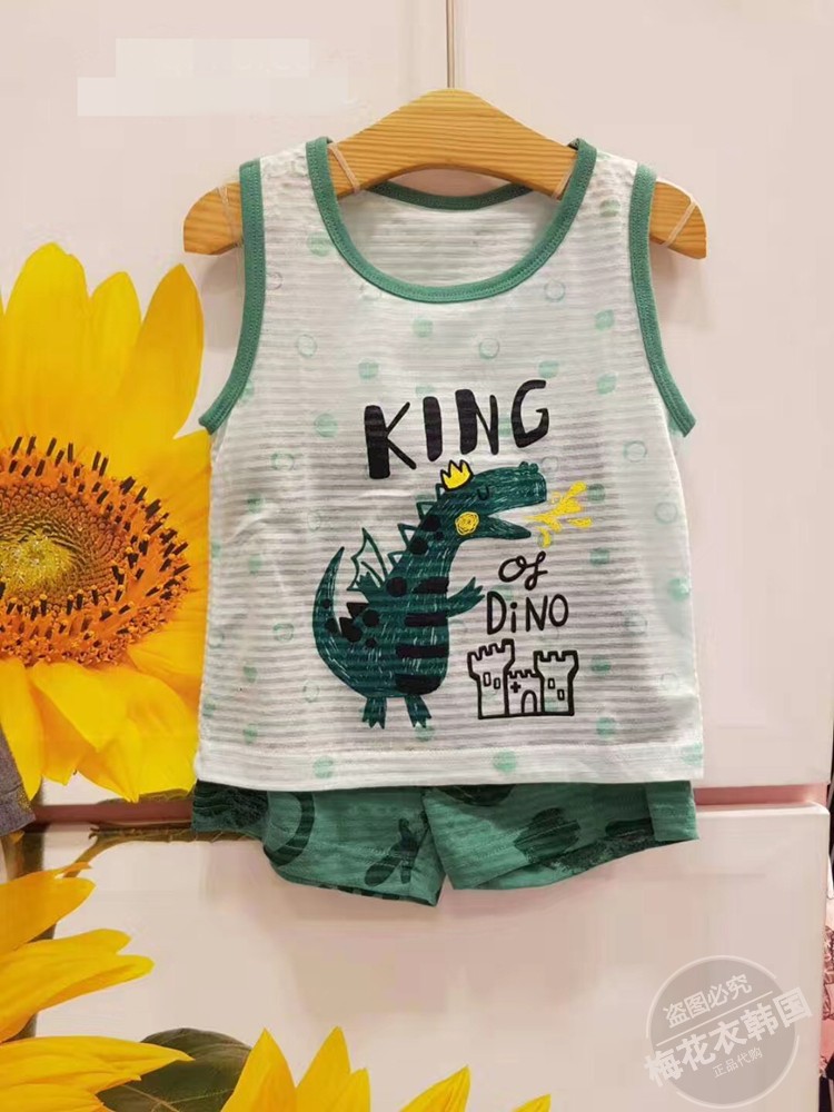 [Số lượng nhỏ của kho] 2018 Hàn Quốc chính hãng trẻ em của bộ đồ lót cotton vest quần short mùa hè phần mỏng