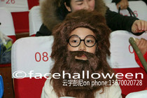 Funny magician fluffy explosive head wig beard headdress African full-head curly childrens stage performance props