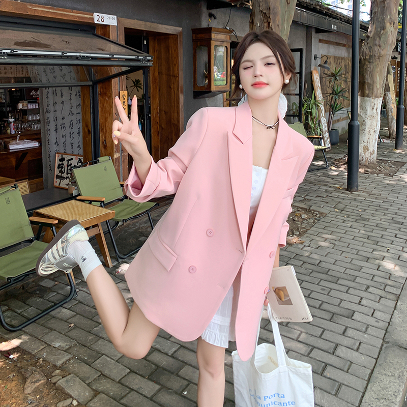 Gentle Pink, Sweet, Age-Reducing, Slimming Suit, New Spring and Autumn Casual Style, Super Nice-Looking Blazer for Petite Women
