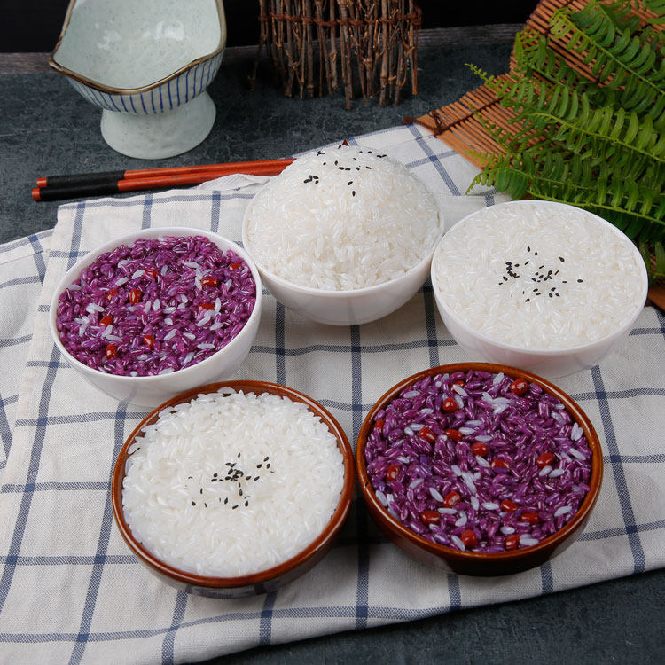 Simulation rice model Cubism recipes Meals Food Props Catering Decoration Pendulum resin rice Food set to do