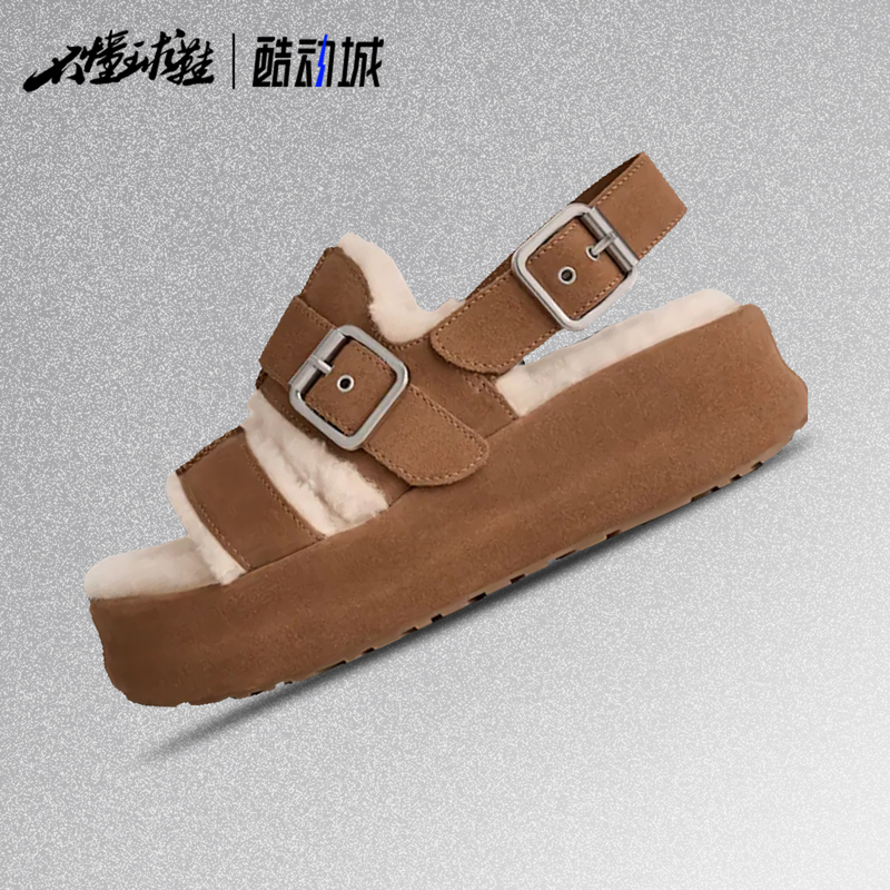 Ugg Women's Enwrap Sandal Thick-Soled Plush Back-Strap Sandals 1180314