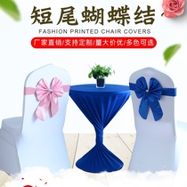 New elastic free seat back waterproof chair bow seat back flower strap ribbon decoration Hotel wedding tie