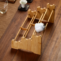 Japanese-style natural bamboo cup holder Removable drain rack Double-layer drying cup holder Kung Fu Tea Road zero storage shelf