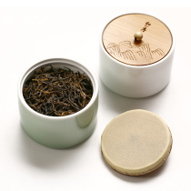Zen bamboo lid tea pot Small ceramic sealed tea pot Puer tea pot Black tea universal jar Tea warehouse