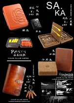 Japan shaka saka scissors bag leather vintage hair professional tool bag Hair stylist satchel fanny pack