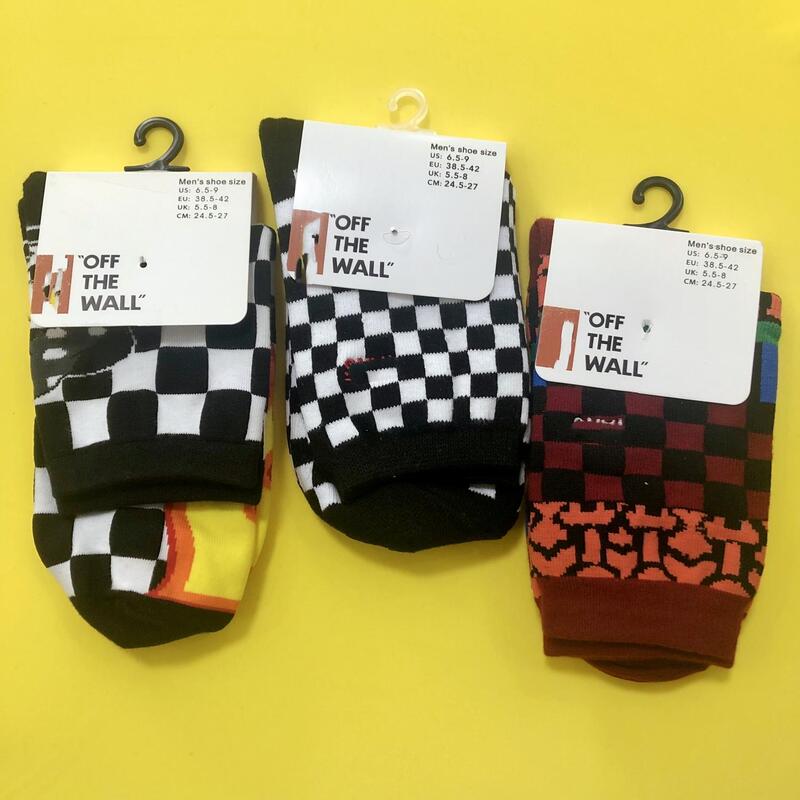 Vans Mid-Calf Socks Sports Socks for Men and Women Trendy Camouflage Snoopy Mickey