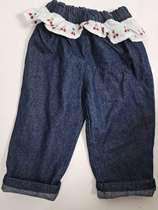 D-1 foreign trade export day single tete jeans with lace loose casual childrens clothing