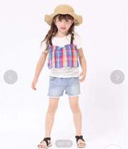 Daily Single GW Home Foreign Trade Baby Denim Shorts Elastic Waist Circumference Pure Cotton Washed Ocean Gas Casual