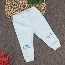 Foreign trade baby trousers thick boys and girls autumn clothes plus velvet long trousers baby cotton sweatpants export childrens clothing