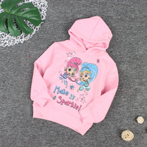 Foreign trade girl hooded sweater autumn and winter childrens coat hooded baby baby plus velvet jumper thick export tail