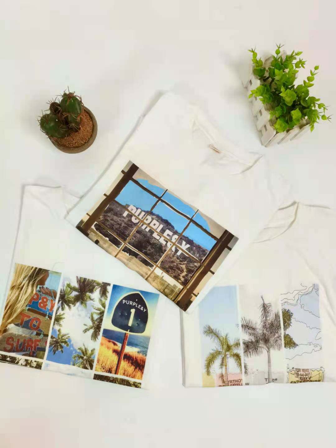 Foreign Trade Adult Short Sleeve T-shirt Lady Pure Cotton White Loose Pure Color Half Sleeve Blouse 100 Lap Comfort 1056