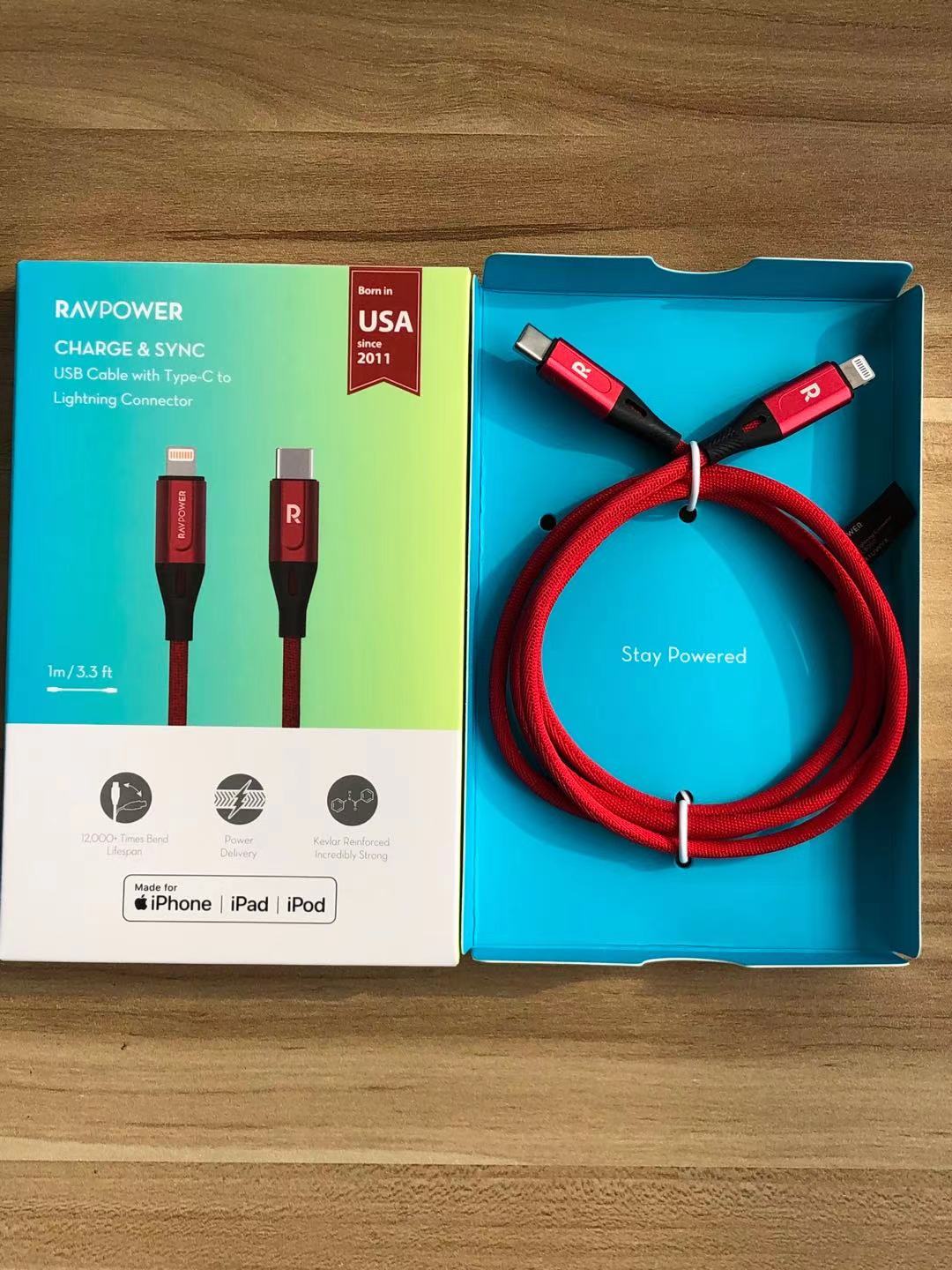 Ravpower Fast Charge MFI certified XS 11 12pro type-c to lightning cable C94