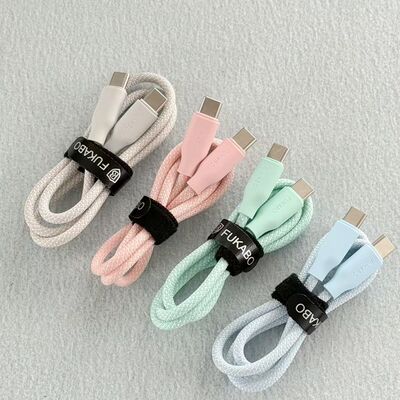 FUKABO original dual TYPE-C 3A/5A charging CtoC data brknitting cable PD fast charging 60W/100W cable suitable for Xiaomi, Samsung, Apple mobile phones, tablets, laptops and power banks