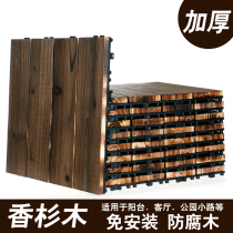 Anticorrosive wood flooring outdoor terrace floor laying balcony courtyard garden carbonized wood flooring self-laying buckle splicing