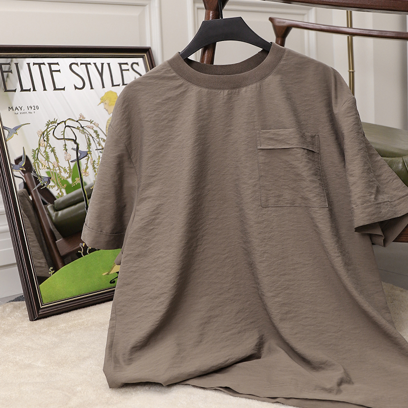 【Jueyin】78% Mulberry Silk Men's Silk Short-Sleeve T-Shirt, Summer Thin Loose Half-Sleeve, Machine Washable
