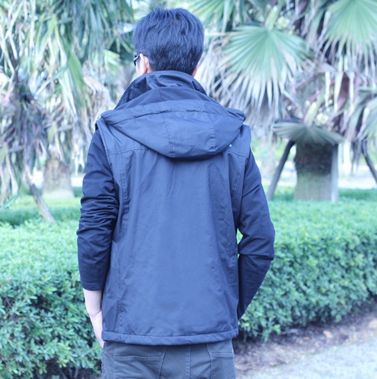 Thể thao ngoài trời vest lông cừu mềm vỏ vest vest nam giới và phụ nữ ấm có thể tháo rời cap không tay đội mũ trùm đầu một lớp áo thun thể thao có cổ