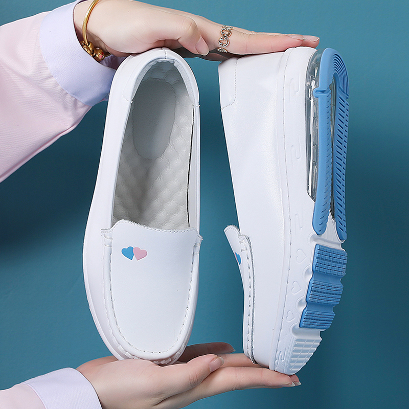 Special Shoes for Medical Staff, White Shoes, Flat Nurse Shoes, Summer Women's Soft-Soled Breathable Shoes That Do Not Smell Like Feet, Do Not Tire the Feet, and Have Air Cushions