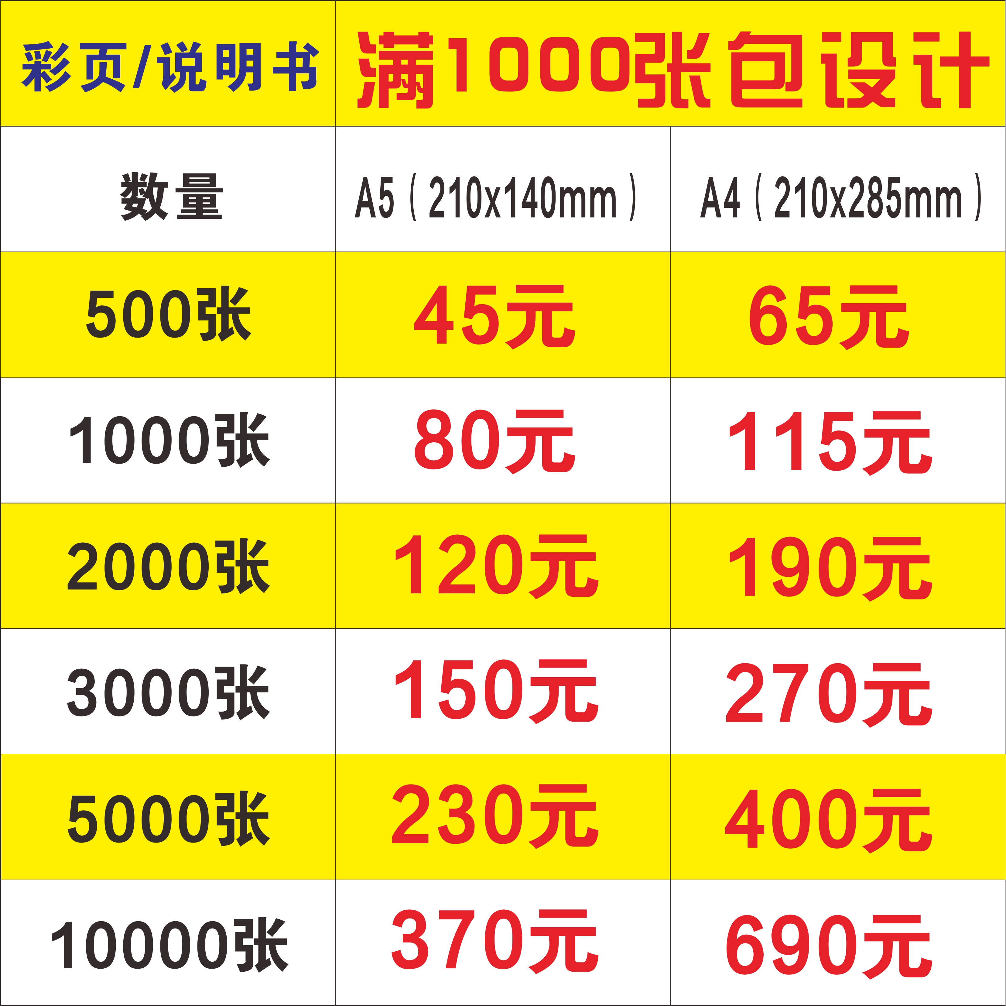 Publicity leaflet printing a4a5a3 folding design and production advertising products double-sided custom manual customization