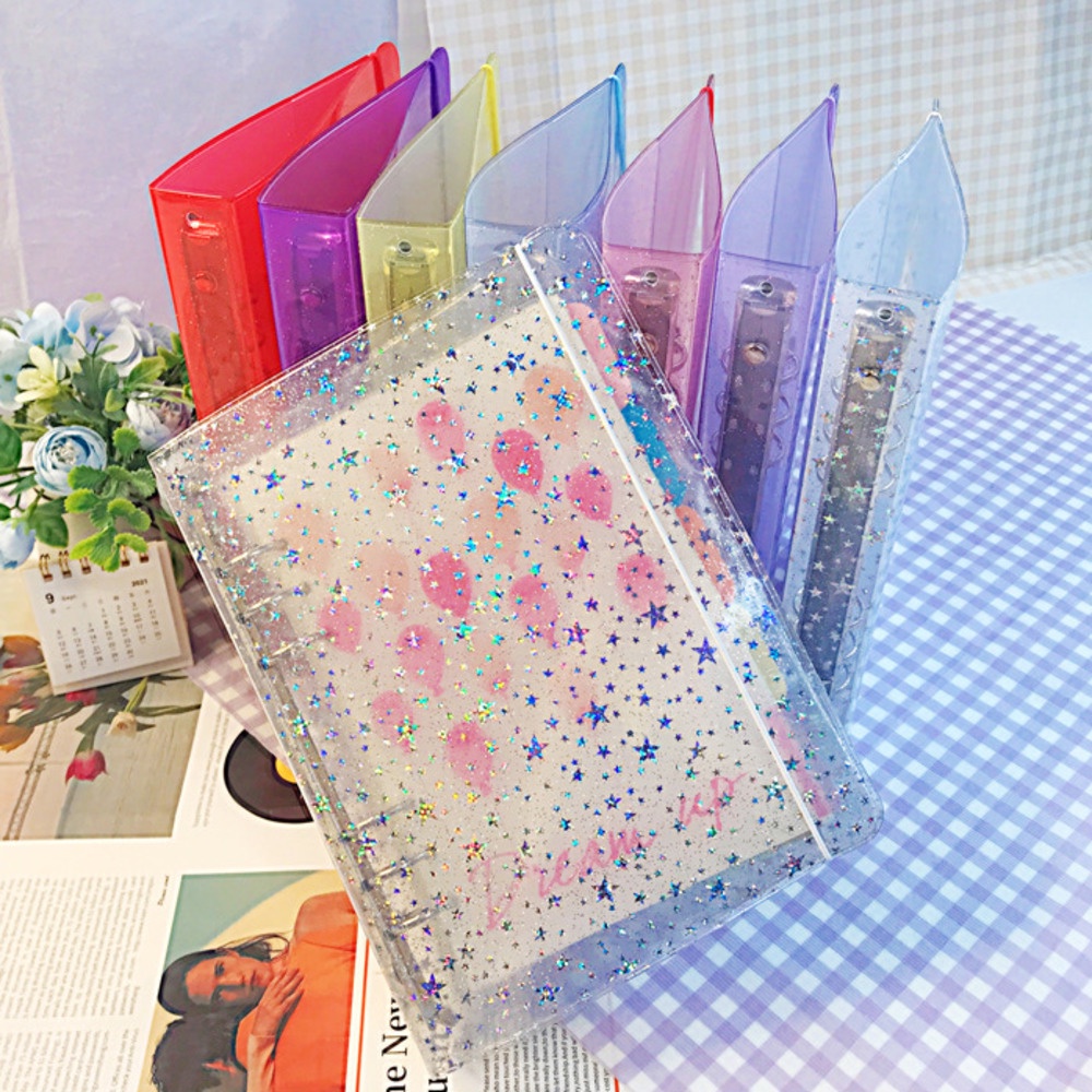 A5 Candy Shell Plastic Shell Transparent Flash PVC Notebook cover with PP Live Ledger