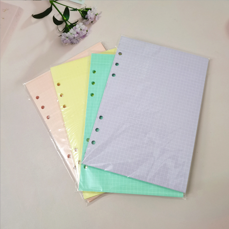 A5A6 colour lattice loose-leaf inner core 6 holes loose-leaf tilt-core paper hand-made account of the inner page supplementary dress-Taobao