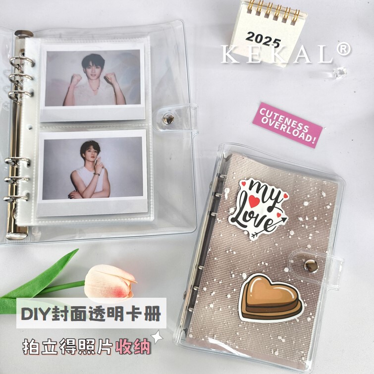 DIY Cover Insert Pocket A5A6 Pure Transparent Pvc Card Album Loose-Leaf Cover Polaroid Wide Format Square Photo Storage Album