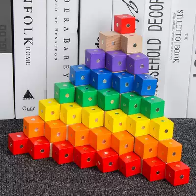 Magnet Six-sided cube building blocks Magnetic squares Primary School students mathematics detachable three-dimensional King geometry teaching aids wooden