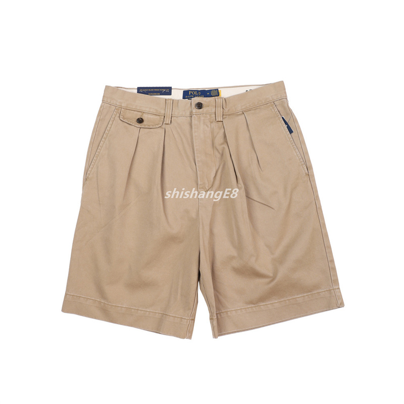 In-Stock Polo Ralph Lauren Khaki Loose-Fit Twill Cotton Pleated Shorts