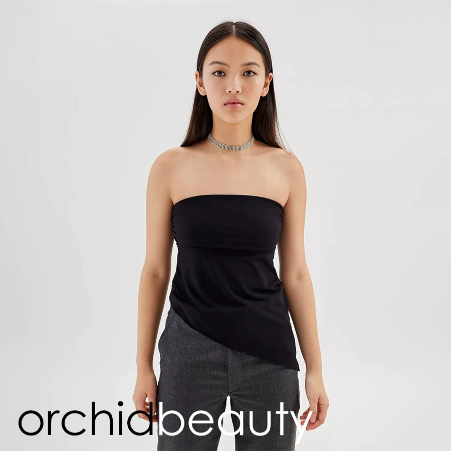Короткий топ с рюшами UO (Urban Outfitters) в стиле Y2K, эластичный без бретелей, разные цвета