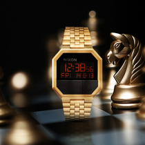  NIXON WATCH NIXON A158502 Digital display octagonal square dial Nouveau Riche gold men and women quartz watch