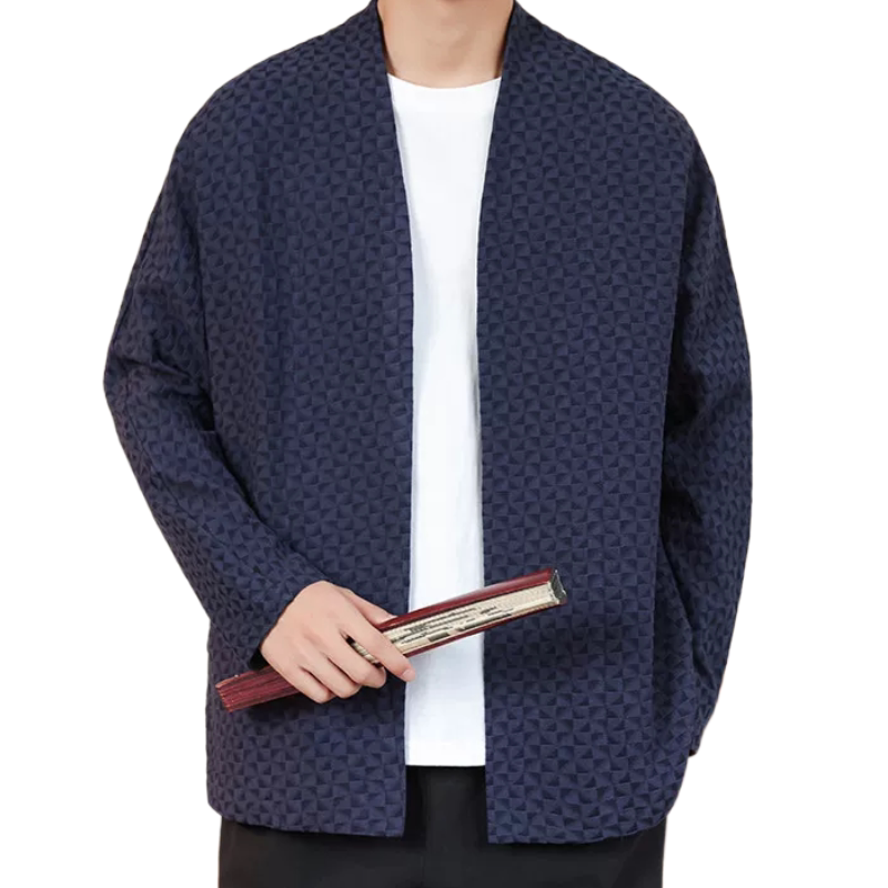 Spring and Autumn New Fashion Casual Plus-Size Chinese Style Hanfu Jacket Linen Jacquard Jacket Trendy Personalized Trench Coat Kimono Cardigan