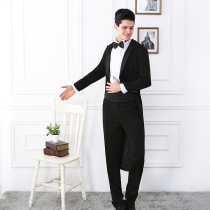 Mens long tuxedo Western stage suit modern Latin jazz dance just the national standard waltz suit micro-play