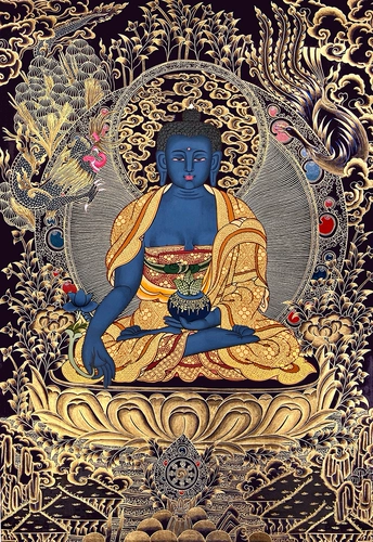 Фармацевт Будда Рисунок Золотая Тэнгка | Быстрое давление | Статуя Будды Плохой плохая черновика | Сделай в руке