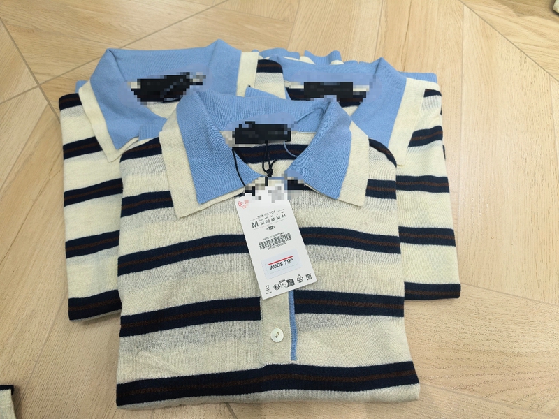 Za*R Pure Original Stock Polo Collar Striped Knit Sweater for Women, Loose and Casual Style, New Autumn and Winter Striped Top